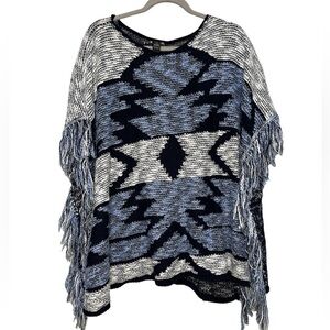 INC International Concepts Poncho Women’s Size Large Aztec Fringe